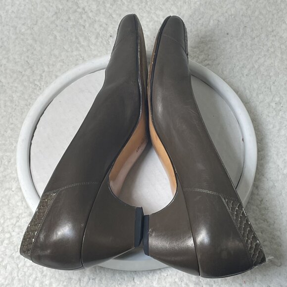 Salvatore Ferragamo Shoes Size 8 AAAA Extra Narrow Brown Pump Italy - Picture 5 of 9